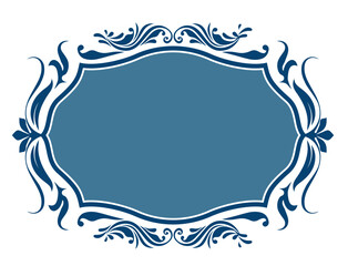 エンブレム風のオリエント柄、アラベスク柄、ダマスク柄の飾り罫ビンテージのフレーム