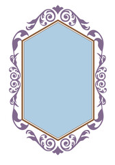 エンブレム風のオリエント柄、アラベスク柄、ダマスク柄の飾り罫ビンテージのフレーム