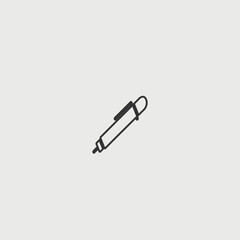 Thin Pen solid art vector icon isolated on white background.  filled symbol in a simple flat trendy modern style for your website design, logo, and mobile app