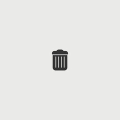 Trashcan solid art vector icon isolated on white background.  filled symbol in a simple flat trendy modern style for your website design, logo, and mobile app