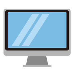 パソコン（デスクトップPC）　シンプルイラスト