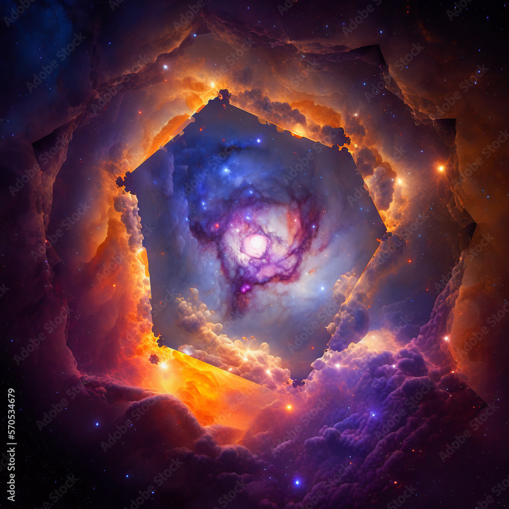 Wall mural dimension gate in space. generative ai.