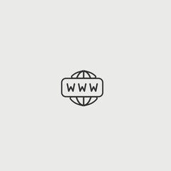 World Wide Web  solid art vector icon isolated on white background.  filled symbol in a simple flat trendy modern style for your website design, logo, and mobile app