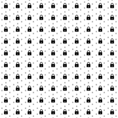 Square seamless background pattern from geometric shapes are different sizes and opacity. The pattern is evenly filled with big black padlock symbols. Vector illustration on white background