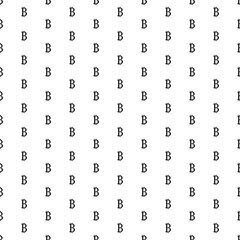 Square seamless background pattern from black bitcoin symbols. The pattern is evenly filled. Vector illustration on white background