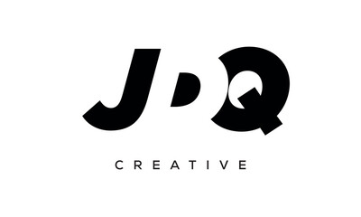 JDQ letters negative space logo design. creative typography monogram vector