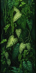 Jungle vine background, generative ai