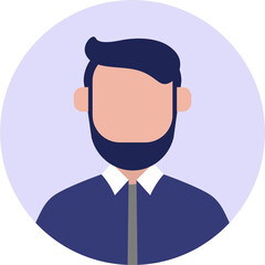 Male user avatar icon in flat design style. Person signs illustration.