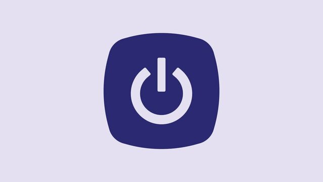Blue Smart home icon isolated on purple background. Remote control. 4K Video motion graphic animation
