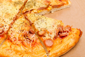 closeup Pizza Pepperoni klasik Italia