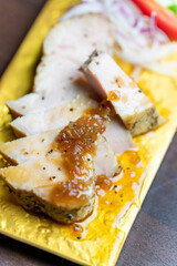 豚ロースのレアステーキ