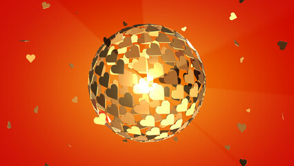 Beautiful background for Valentine's day.  3D illustration