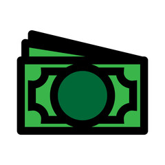 Money icon line isolated on white background. Black flat thin icon on modern outline style. Linear symbol and editable stroke. Simple and pixel perfect stroke vector illustration