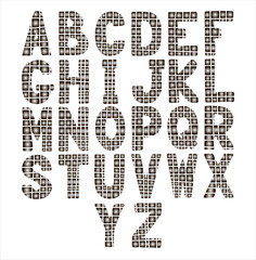Watercolor alphabet. Vector (17)