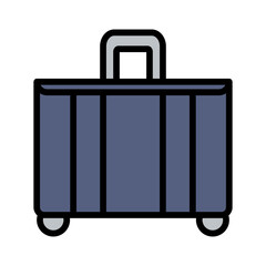 Suitcase icon line isolated on white background. Black flat thin icon on modern outline style. Linear symbol and editable stroke. Simple and pixel perfect stroke vector illustration