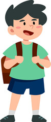 school boy student with backpack