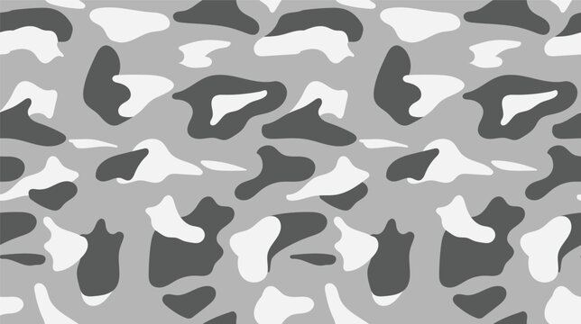 Seamless Classic winter Camouflage abstract pattern, Military Camouflage repeat pattern design for Army background, printing clothes, fabrics, sport t-shirts jersey, posters, cards and wallpaper