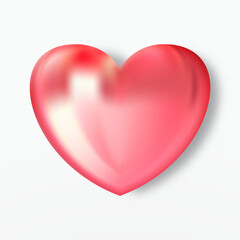 Red realistic heart vector icon. Romantic symbol of Love