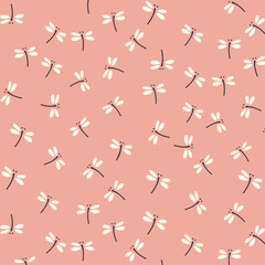 seamless pattern with dragonfly