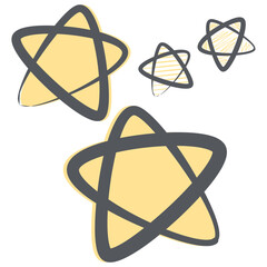 Hand Drawing Doodle Sketch Star Marks Line
