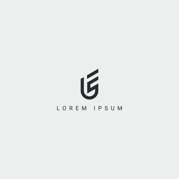 Awesome creative trendy letter UE EU initial based abstract icon logo.