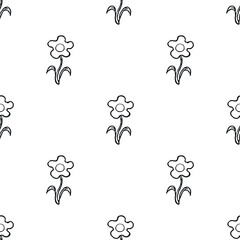 Seamless floral pattern. Doodle background with flowers. Spring pattern