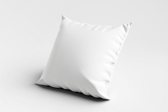White pillow mockup on white background. Generative ai.