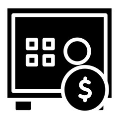 money vault glyph icon