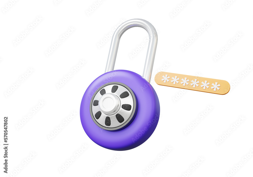 Poster circle padlock icon unlock dial. account identity id privacy secure unlock data password protection.