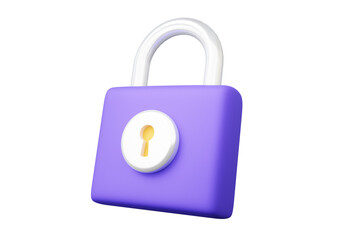Key security protection concept. unlock padlock icon floating on isolated. account identity, id privacy password secure personal data information safety house door. 3d rendering
