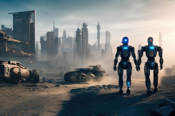 The New Beginning of AI - Post Apocalyptic World - HD Wallpaper - Generative AI   