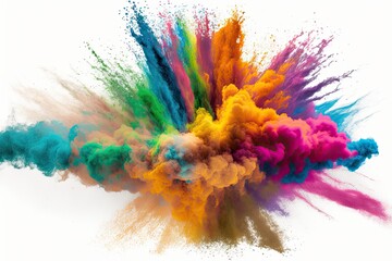 art clor colorful splash holi rainbow color powder explosion Generative AI.