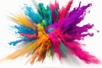art clor colorful splash holi rainbow color powder explosion Generative AI.
