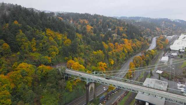 Video clip of St Johns Bridge in Portland Oregon