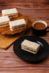 Fototapeta na wymiar homemade shortbread pastry with jam
