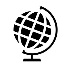 Globe silhouette icon. Terrestrial globe. Vector.