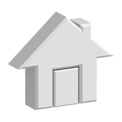3d house icon on a white background