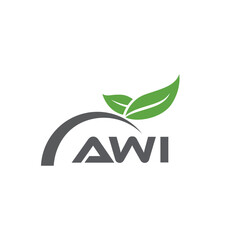 AWI letter nature logo design on white background. AWI creative initials letter leaf logo concept. AWI letter design.
