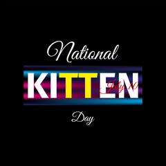 National Kitten Day. Geometric design suitable for greeting card poster and banner