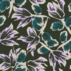 Floral Brush strokes Seamless Pattern Design