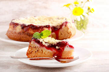 Cherry and cream cheese coffee cake