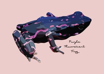 Vector Illustration of Purple Fluorescent Frog, Frog