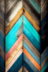 Colorful wooden old parquet on the floor, background. Generative ai