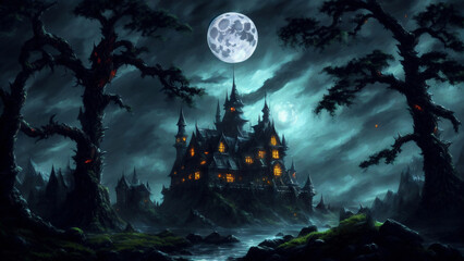 Fototapeta premium Haunted Mansion / Grim Castle