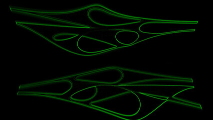 Neon abstract lines on a black background. 