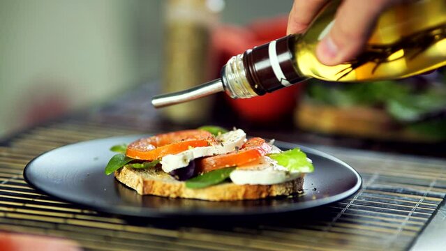 spanish tapas sandwich starter bruschetta .