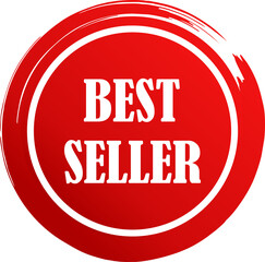 Best seller symbol icon sign red design transparent background