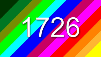 1726 colorful rainbow background year number