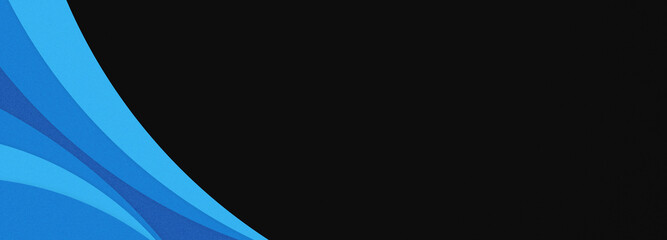 Abstract geometrical blue digital web horizontal dark banner brochure design template blank with place for text . Wavy liquid waves shapes.
