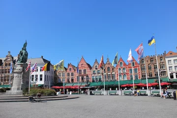 Foto op Plexiglas Grand-Place of Bruges, Belgium © HanzoPhoto